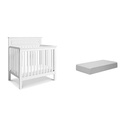 Davinci Autumn 4 in 1 Convertible Mini Crib, White with Complete Slumber Mini Crib Mattress