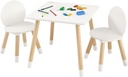 VEVOR Kids Table and Chairs, Toddler Table and Chair Set, Children Wooden Multi-Activity Table for Play, Art, Craft, Reading, Learning, Eating, 1 Table and 2 Chairs