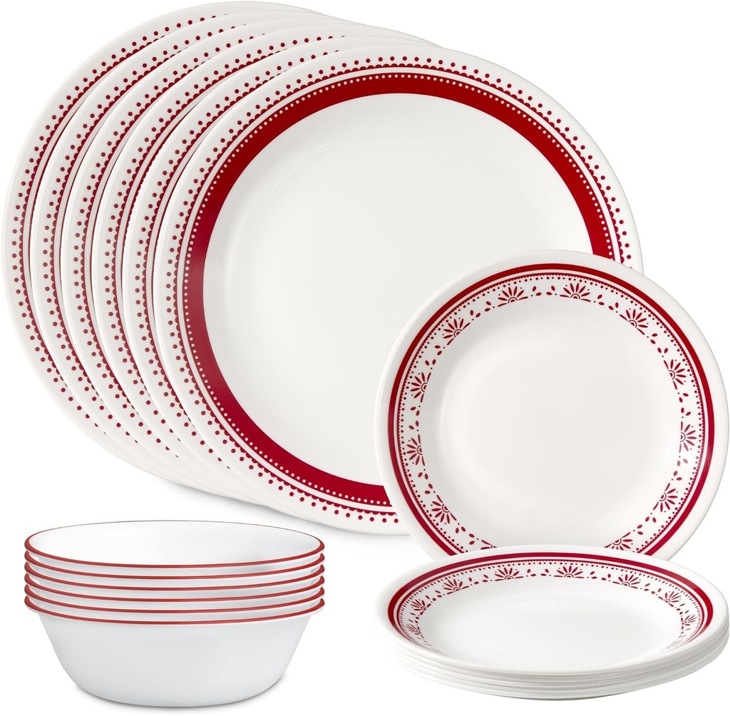 Corelle 18-PC Dinnerware Set - Eco-Friendly & Dishwasher Safe