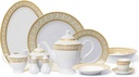 57-Pc Banquet Dinnerware Set Gold Greek Key - Luxury Tableware Dining Service for 8