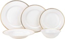 Royalty Porcelain 20-Pc Dinner Set 'Royal Gold', Bone China Porcelain