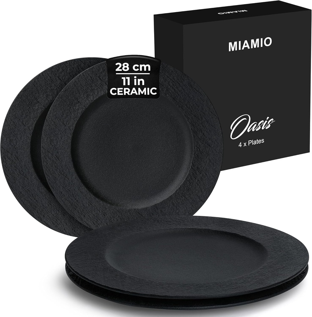 MIAMIO 11 Inch Dinner Plates Set - Modern & Durable