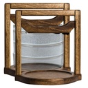 International 6525T196 Wood Rangtang Carrier, for Family-Style Service, Appetizers, Small Plate, Compatible Many Dinnerware Product, 9 by 8, 2 Set , Brown