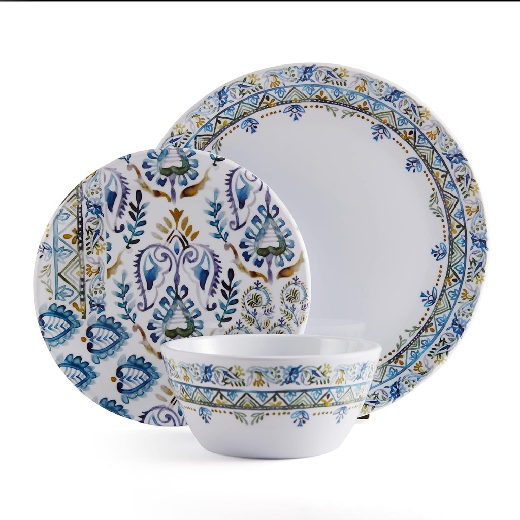 Fitz & Floyd Azure 12-Piece Outdoor Dinnerware Set