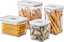 Premium Airtight Food Storage Containers 4-Piece/Set, BPA Free, 100% Leak Proof, Keep Food Fresh up to 5 Times Longer than Non-Vacuum Storage