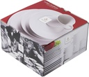 Revol - French Classique - Set of 16 Pieces Dinnerware: Soup Plates, Dessert Plates, Dinner Plates and Mugs - White Porcelain