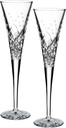 Waterford Crystal Wishes Happy Celebrations Toasting Flute Pair