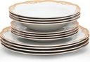 Porcelain Dinnerware Set 20 Piece - Gorgeous Service for 4 - Gold Greek Key Design - Kitchen Plates and Bowls and Cups - Dishes Set for 4 - for Everyday Use or Formal Occasions (Meander Gold 2020)