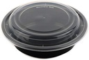 24Oz - 450 Count - round Microwavable Plastic Meal Prep Containers with Lids - Food Storage Container - Certified Bpa-Free, Stackable, Reusable Microwave, Dishwasher, Freezer Safe, Disposable (Black)