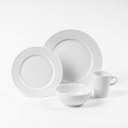 Pillivuyt Plisse Dinnerware 16 Pieces (Service for 4) White Porcelain Shock-Resistant Durable