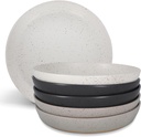 Bowl Plates - 6 Piece Neutral Flat Porcelain Dish Set - 9.8In Modern Dishes with Lipped Edge for Everyday Kitchen Use - Oven, Dishwasher, and Microwave Safe Ceramic Dinnerware Sets