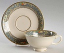 Lenox Autumn (Newer,Gold Backstamp) Footed Cup & Saucer Set, Fine China Dinnerware