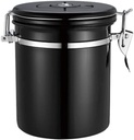 Stainless Steel Coffee Container, Airtight Coffee Cans, Sealed Stainless Steel Tank Vacuum Sealed Storage Jar to Preserve Coffee Aroma(Black)