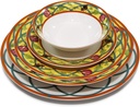 Royalty Porcelain "Butterfly" 5Pc White & Yellow Dinnerware Set, Service for 1, Elite Porcelain