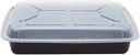 Pactiv NC-989-B 58 Oz. Black Rectangular Container - 150 / CS