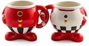 MACKENZIE-CHILDS Peppermint Mug Pair Set of 2 Ceramic, Small, Red