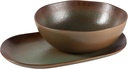 Oprah'S Favorite Things - Palermo Sun 2 Piece Serving Bowl and Oval Platter Stoneware Reactive Glaze Serveware Set - Cardamom Green