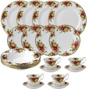 Royal Albert Old Country Roses 20 Piece Dinnerware Set, White