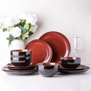 Ceramic Dinnerware Sets,Stoneware Coupe Plates and Bowls Sets,Highly Chip and Crack Resistant | Dishwasher & Microwave & Oven Safe Dishes Set,Reactive Glaze Dinnerware- Service for 4