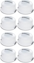 Sterilite Cake Server, Plastic Food Storage Container with Lid, Latches and Handle, Dessert Carrier, Dishwasher Safe, Clear Lid and White Base, 8-Pack