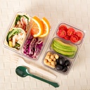 Airtight Food Storage Containers Set, 2 Lunch Boxs (With 5 Removable Boxes) - Tritan 100% | Meal Prep Container | Microwave, Freezer and Dishwasher Safe | Leak-Proof Lids