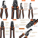YUZEWANL High-Quality Professional 2-Piece Wire Stripper Crimper Pliers Set for AWG 10-22 - Durable Tool Kit for Stripping Crimping and Cutting Solid Wires Terminal Wire Connectors An