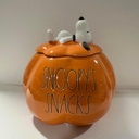 Rae -SNNOOPY'S SNACKS Baby Size Canister Allside Orange HALLOWEEN CANISTER- Dunn by Magenta