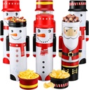 Sliner 6 Pack Nutcracker Tin Box Set Christmas Nutcracker Shape Design Food Tin Jar 3D Metal Cookie Box with Lid Xmas Candy Tin Containers for Gift Chocolate Wrapping Party Favor Supplies (Snowman)