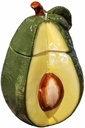 Ceramic Avocado Cookie Candy Jar Dish with Lid 9 H X 7 W Inches - Green and Brown