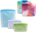 Stasher Premium Silicone Reusable Food Storage Bags, 5-Pack, Tie Dye Multi | Multi-Use Food Storage Bags, Lunch Bag, Travel Containers | BPA Free, Leak-Free, Dishwasher-Safe, Eco-Friendly