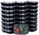 Ecoquality Meal Prep Containers [250Pack] [38Oz] 2 Compartment with Lids, Reusable Bento Box, Food Storage Containers | BPA Free | Stackable | Lunch Boxes,Microwave/Dishwasher/Freezer Safe