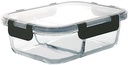 KOMUEE 1 Pack Glass Meal Prep Containers 2 Compartments,Glass Food Storage Containers with Lids,Airtight Glass Lunch Bento Boxes,Bpa Free,Oven,Freezer and Dishwasher Safe