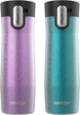 Contigo® AUTOSEAL® West Loop Vacuum-Insulated Stainless Steel Travel Mug with Easy-Clean Lid, 20 Oz, 2-Pack, Crystal Pansy; Crystal Juniper