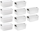 Sterilite 4 Sets of 116 Quart and 6 Sets of 18 Quart Heavy-Duty Stackable Clear Latch Lid Storage Container Tote for Home Organization