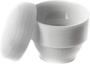 Ecoquality Meal Prep Containers [150 Pack] White round Bowls with Lids, Food Storage Bento Box, Microwavable,Premium,Stir Fry | Lunch Boxes | BPA Free | Freezer/Dishwasher Safe | Disposable (40 Oz)