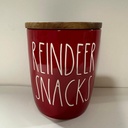 Rae -REINDEER SNACKS Baby Size Canister - Cellar with Lid CHRISTMAS CANISTER- Dunn by Magenta