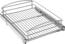 Knape & Vogt RS-MUB-14-FN 5 In. H X 15 In. W X 20 In. D Multi-Use Basket Silver Pull Out Cabinet Organizer, Frosted Nickel