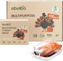 100 Count Ebelbo Nylon Turkey Oven Bags, 19X23.5 Inch Large Size BPA Free up to 400°F for Meats Chicken Seafood Vegetables Cooking Roasting Freezer