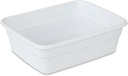 Sterilite Small Portable Rectangle Plastic Heavy Duty Reinforced Plastic 8 Qt Kitchen Dish Pan Basin Container for Dishware & Laundry, White (24 Pack)