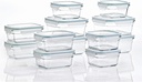 GLASSLOCK 24 Piece Oven Microwave Safe Glass Food Storage Containers Set W/Lids