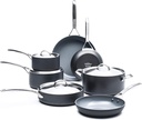Greenpan Paris Pro Hard Anodized Healthy Ceramic Nonstick, 11 Piece Cookware Pot