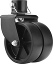 Dual 6'' Black Trailer Jack Swivel Caster Wheel Replacement, Heavy Duty 2000Lbs