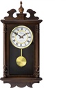 Bedford Clock Collection Leo 21 Inch Chestnut Wood Chiming Pendulum Wall Clock