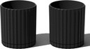 6 Inch 2 Pack Veradek Demi Series Demi 6" Planter W/Tray - Black, 2 Pack