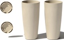Veradek Vega round 28 Inch - 2 Pack with Saucers Tall Planter Pots for Indoor/Ou