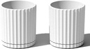6 Inch 2 Pack Veradek Demi Series Demi 6" Planter W/Tray - White, 2 Pack