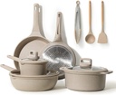 CAROTE Pots and Pans Set Non Stick, 11Pcs Nonstick Kitchen Cookware Sets, Stacka
