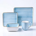 Stone + Lain Esmeralda Porcelain Dinnerware Set, Service for 8, 32 Pieces Square