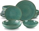 Vancasso Karst 16 Pieces Dinnerware Set, round Dish Set, Plates and Bowls Set, G