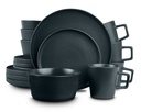 Stone Lain Celina 16-Piece Dinnerware Set Stoneware, Black Matte